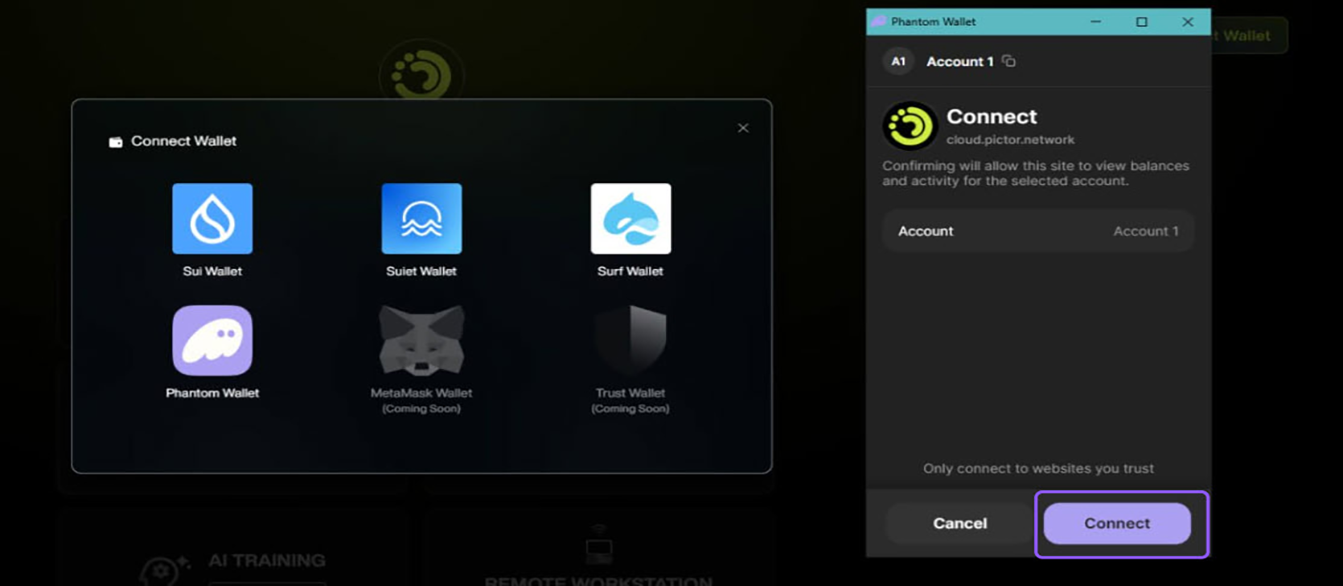 How to Render on Pictor Network_Connect cryto wallet (2)
