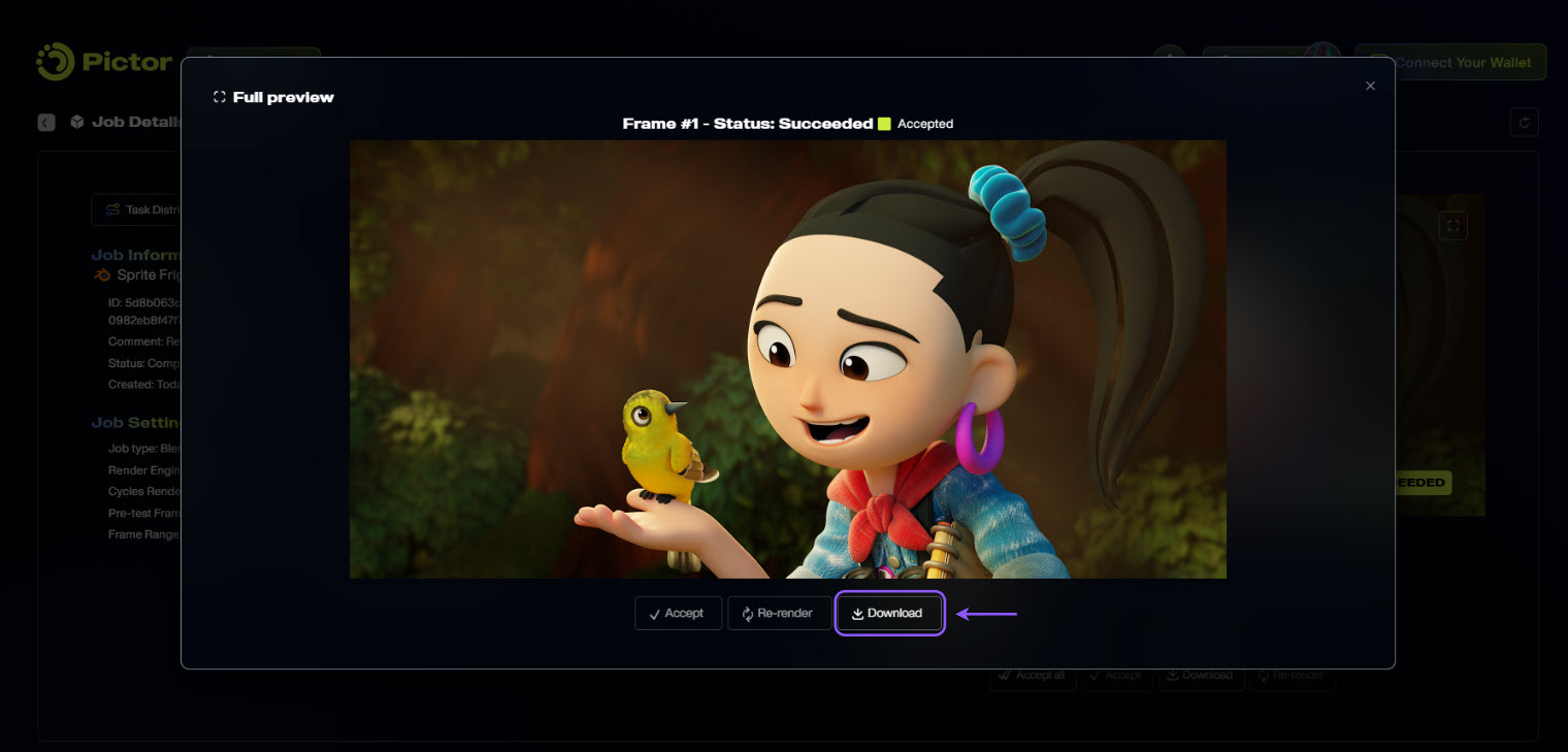 How to Render on Pictor Network_Download Rendered Results